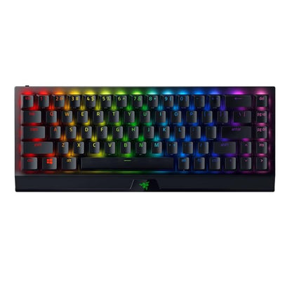 Razer BlackWidow V3 Mini HyperSpeed 65% Wireless Mechanical Gaming Keyboard with Yellow switches, showcasing a compact design and customizable RGB backlighting.