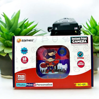 Sameo SC-Q5 Instant Print Camera packaging featuring Starboy Superhero theme.