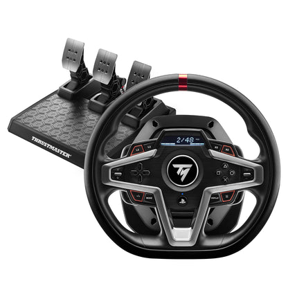 Thrustmaster T248 Force Feedback Racing Wheel with pedals and magnetic paddle shifters.