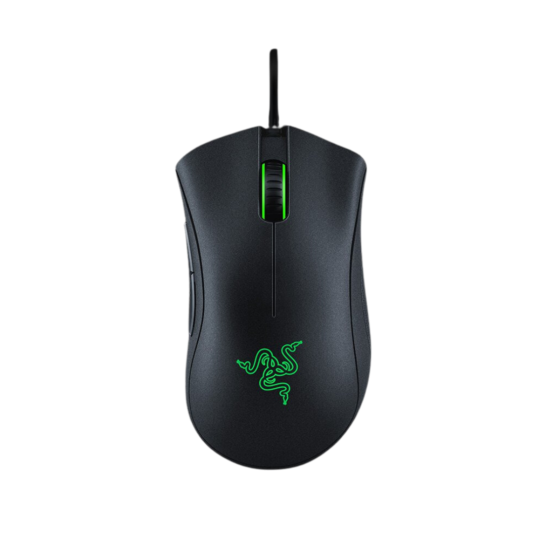 Razer DeathAdder Essential black gaming mouse with ergonomic design and high-precision 6400 DPI optical sensor.